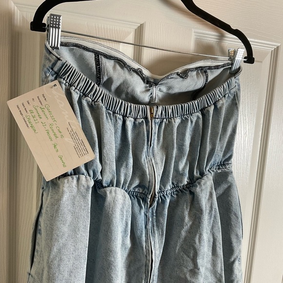 Good American Strapless Light Blue Denim Women’s romper size 2 - Picture 10 of 13